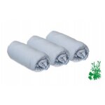 Lot de 3 draps housse viscose bambou - 60x120 couleur - ciel, couleur r - bleu