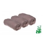 Lot de 3 draps housse viscose bambou - 60x120 couleur - taupe, couleur r - marron