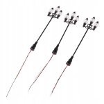Lot de 3 lampadaires led pour modlisme ferroviaire, echelle ho, 3 v, 8, 9 cm, 1:100
