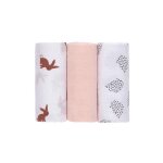 Lot de 3 langes 60 x 60 cm little forest lapin