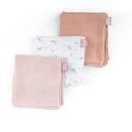 Lot de 3 langes - doomoo - gaze de coton biologique - certifi oeko - tex - rose