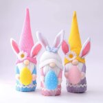 Lot de 3 nains de p�ques en peluche - d�corations elfes scandinaves tomte - nains de lapin en peluche ...