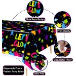 Lot de 3 nappes de fête glow néon - couverture de table d'anniversaire en plastique let's glow, nappe ... Lot de 3 nappes de fête glow néon - couverture de table d'anniversaire en plastique let's glow, nappe ...