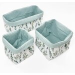 Lot de 3 paniers de rangement pour bb en coton, paniers de rangement pour salle de bain, table a langer, ...