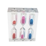 Lot de 3 sabliers colors en acrylique (1 min, 3 min, 5 min) pour enfants, jeux, cuisine et concentration ...