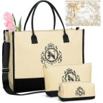 Lot de 3 sacs a provisions en toile de jute avec bote cadeau, sac cabas, sac fourre - tout, cadeau de ...
