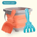 Lot de 3 seaux de plage pliants en plastique, jeu de sable pour jouets de plage parent - enfant Lot de 3 seaux de plage pliants en plastique, jeu de sable pour jouets de plage parent - enfant
