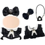 Lot de 3 vtements de 17 cm compatibles avec poupe labu de 17 cm, accessoires de poupe noire avec sac ...
