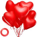 Lot de 30 ballons en latex en forme de coeur avec ruban de rechange pour ballons - d�corations romantiques ...