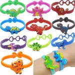 Lot de 30 bracelets d'anniversaire dinosaures pour enfants, cadeaux surprises, crche, ecole, primaire, ...