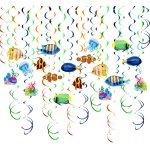 Lot de 30 serpentins suspendus en forme de poisson tropical - vie marine - guirlande en spirale - décoration ... Lot de 30 serpentins suspendus en forme de poisson tropical - vie marine - guirlande en spirale - décoration ...