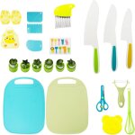 Lot de 32 ustensile cuisine enfant pour enfant avec planche a dcouper, couteaux pour enfants, couteaux ...