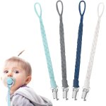 Lot de 4 attaches factices, sans bpa, attaches ttines en coton pour bb, attaches sucettes tresses ...