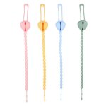 Lot de 4 attaches - ttines pour bb - silicone alimentaire durable, sans danger pour la pousse dentaire, ...