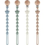 Lot de 4 attache tetine silicone, clip de sucette en silicone, accroche t�tine bebe, sans bpa, cha�ne ...