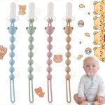 Lot de 4 les attaches - tétines en silicone, attache sucette avec une seule pièce silicone, accroche ... Lot de 4 les attaches - tétines en silicone, attache sucette avec une seule pièce silicone, accroche ...