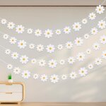 Lot de 4 bannières de marguerites - décoration d'anniversaire - guirlande de marguerites - blanc bohème ... Lot de 4 bannières de marguerites - décoration d'anniversaire - guirlande de marguerites - blanc bohème ...