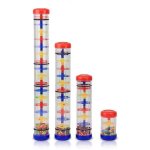 Lot de 4 b�tons de pluie pour enfants, hochets, musique, sensoriels et auditifs