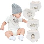 Lot de 4 bavoirs bandanas neutres et bio pour bébés, garçons et filles, amusants, doux et mignons, unisexes, ... Lot de 4 bavoirs bandanas neutres et bio pour bébés, garçons et filles, amusants, doux et mignons, unisexes, ...