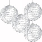 Lot de 4 boules disco a suspendre - 10 cm - nombreuses possibilit�s d'utilisation pour sapin de no�l, ...