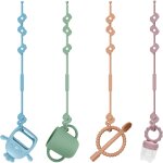 Lot de 4 ceintures de s�curit� pour jouets, silicone pacifier chain, tasse de collation sangles, tasse ...