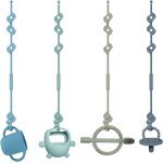 Lot de 4 ceintures de s�curit� pour jouets, silicone pacifier chain, tasse de collation sangles, tasse ...