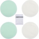 Lot de 4 coussinets d'allaitement lavables en fibre de bambou sac de lavage protge & absorbes les pertes ...
