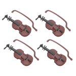 Lot de 4 figurines miniatures de violon ¿ mini instrument de musique dcoratif de haute qualit pour ...