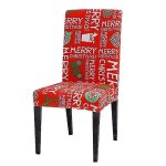 Lot de 4 housses de chaise de salle a manger de noël, antidérapantes et extensibles, pour décoration ... Lot de 4 housses de chaise de salle a manger de noël, antidérapantes et extensibles, pour décoration ...