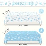 Lot de 4 nappes bleues pour décoration d'anniversaire avec n?ud, nappe bleue et blanche pour filles, ... Lot de 4 nappes bleues pour décoration d'anniversaire avec n?ud, nappe bleue et blanche pour filles, ...