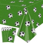 Lot de 4 nappes de football rectangulaires en herbe, couvertures de table en plastique sur le thème du ... Lot de 4 nappes de football rectangulaires en herbe, couvertures de table en plastique sur le thème du ...