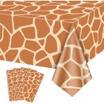 Lot de 4 nappes rectangulaires imprimées de girafe, décorations d'anniversaire pour fête prénatale, 130 ... Lot de 4 nappes rectangulaires imprimées de girafe, décorations d'anniversaire pour fête prénatale, 130 ...