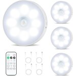 Lot de 4 palets lumineux rechargeables avec t�l�commande, d�tecteur de mouvement, lumi�res led magn�tiques ...