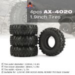 Lot de 4 pi�ces de pneus en caoutchouc pour d90 scx10 axial rc4wd tf2 rc, 4020 pouces, 1. 9mm, 110