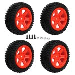 Lot de 4 pneus en caoutchouc rc, jantes hexagonales de 12 mm, pneus de remplacement pour voiture rc � ...