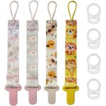 Lot de 4 protge - sucettes avec clips et adaptateurs transparents, chanes porte - sucettes antichute4 ...