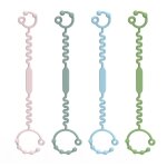 Lot de 4 sangles de sécurité extensibles en silicone de qualité alimentaire pour poussette, chaise haute, ... Lot de 4 sangles de sécurité extensibles en silicone de qualité alimentaire pour poussette, chaise haute, ...