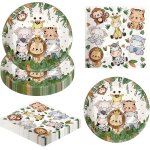 Lot de 40 assiettes jetables + 20 serviettes en papier pour fête prénatale, fête d'anniversaire, fête ... Lot de 40 assiettes jetables + 20 serviettes en papier pour fête prénatale, fête d'anniversaire, fête ...