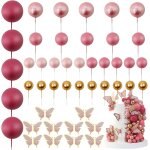 Lot de 45 d�corations de g�teau en forme de boule u2013 d�corations de g�teau en forme de papillon a ...