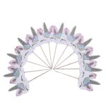 Lot de 48 dcorations de gteau licorne pour bb fille, cadeaux d'anniversaire, corne de licorne, pics ...