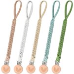 Lot de 5 attaches - ttines en coton, tisses a la main, en coton doux, pour eviter que la ttine ne ...