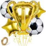 Lot de 5 ballons de football en aluminium - trophée - avec ballon - décoration d'anniversaire - ballons ... Lot de 5 ballons de football en aluminium - trophée - avec ballon - décoration d'anniversaire - ballons ...