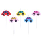 Lot de 5 bougies sans flamme en forme de voiture pour décoration de gâteau d'anniversaire d'enfant - ... Lot de 5 bougies sans flamme en forme de voiture pour décoration de gâteau d'anniversaire d'enfant - ...