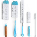 Lot de 5 brosses assorties pour biberons ¿ brosses de nettoyage longues et courtes pour biberons, bouteilles ... Lot de 5 brosses assorties pour biberons ¿ brosses de nettoyage longues et courtes pour biberons, bouteilles ...
