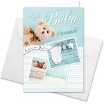 Lot de 5 cartes de v?ux, taille xxl, pour la naissance de bébé, format a4, grandes, avec grande enveloppe ... Lot de 5 cartes de v?ux, taille xxl, pour la naissance de bébé, format a4, grandes, avec grande enveloppe ...