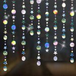 Lot de 5 guirlandes a paillettes multicolores a suspendre en papier - d�coration de f�te d'anniversaire ...