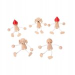 Lot de 5 marionnettes en bois reprsentant des animaux