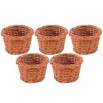 Lot de 5 mini paniers en rotin pour d�coration de maison de poup�e, micro - paysage et projets de bricolage ...