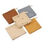 Lot de 5 mouchoirs carrs pour bb, serviette pour le visage, pour nouveau n, 30x30cm, gaze douce et ...