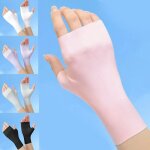 Lot de 5 paires de mitaines anti - uv pour femme - protection contre les uv - longueur du poignet - anti ...